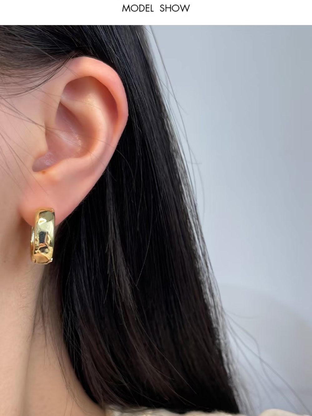 brand neq Gold Hammered Hoop Earrings - Classic Women’s Jewelry